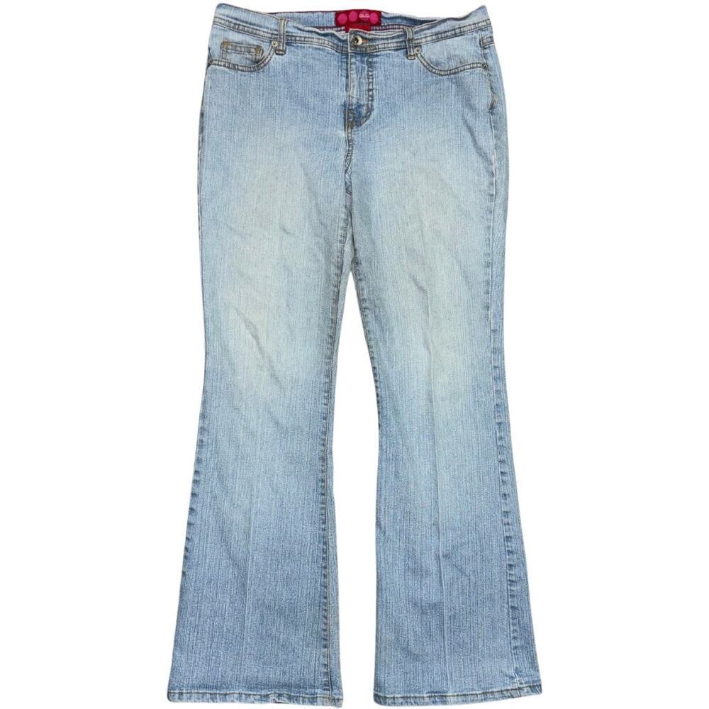 Y2K GLO Jeans Mid Rise Flare Bootcut Light Wash Size 11 Vintage Trashy Grunge